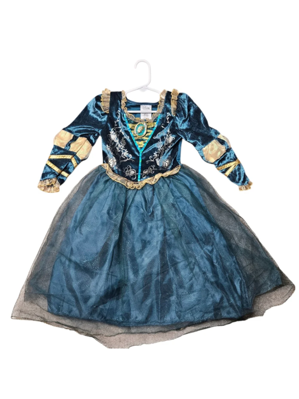 Disney Store 4 Merida Brave Princess Costume Dress Teal Gold